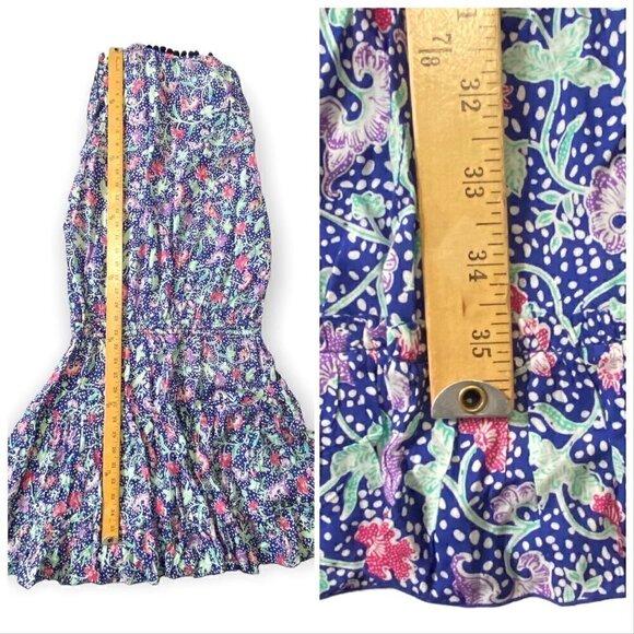 NWT Poupette St Barth Clara Ruffled Mini Dress in Blue Cary,  size L - Picture 11 of 12
